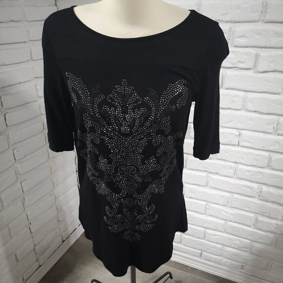 Apt. 9 Tops - Apt. 9 Ladies Black with Sequins on Front Size Medium Top